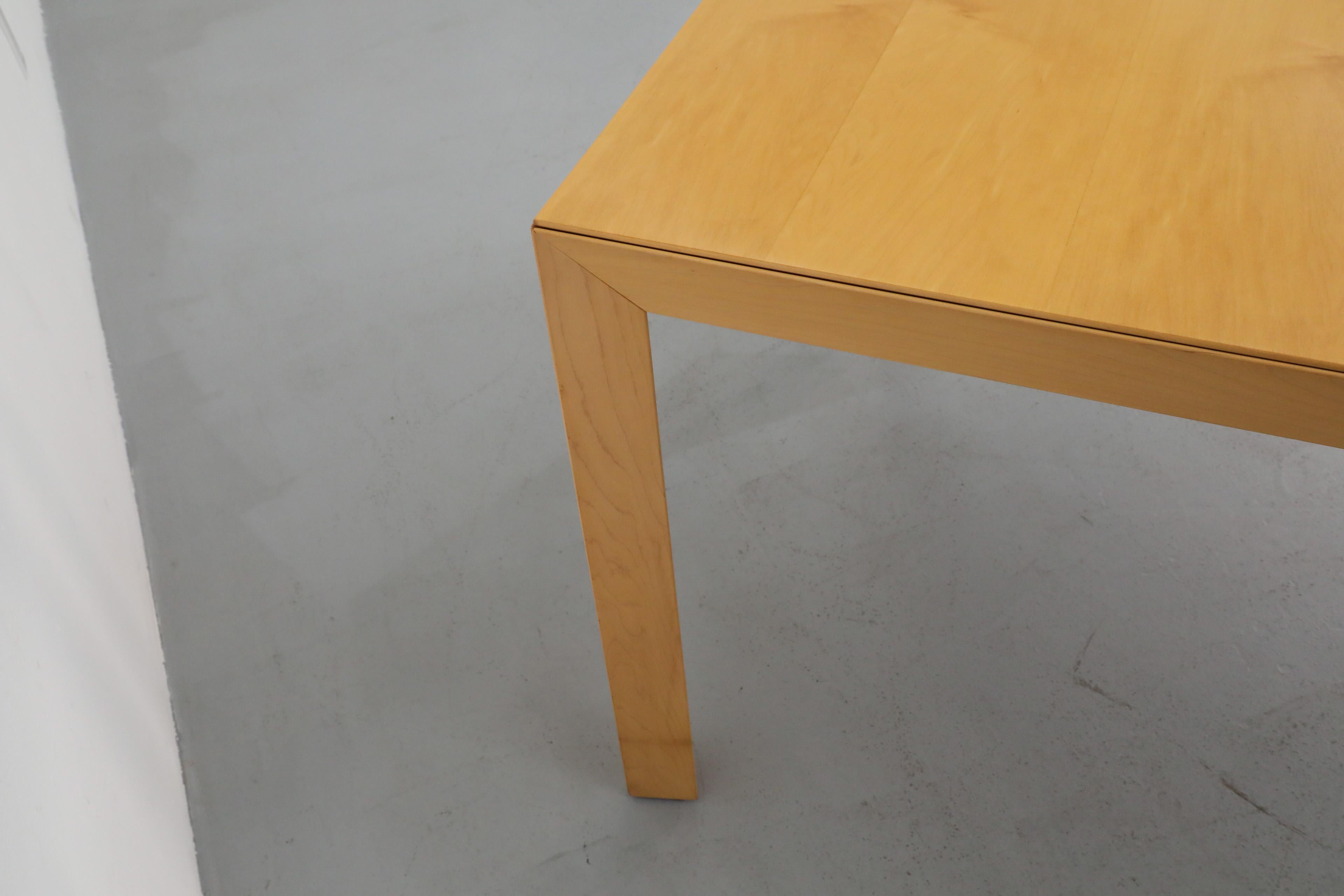 Mid-Century Maple Extendable Dining Table or Desk with Two Leaves 8