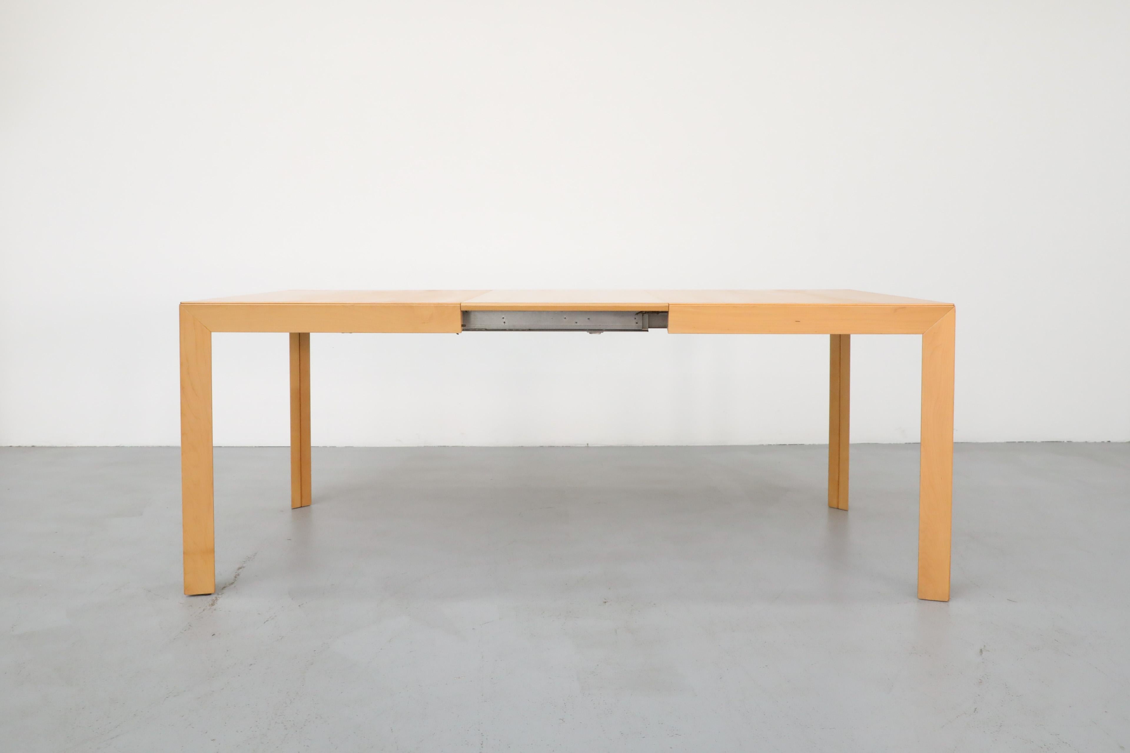 Danish Mid-Century Maple Extendable Dining Table or Desk with Two Leaves