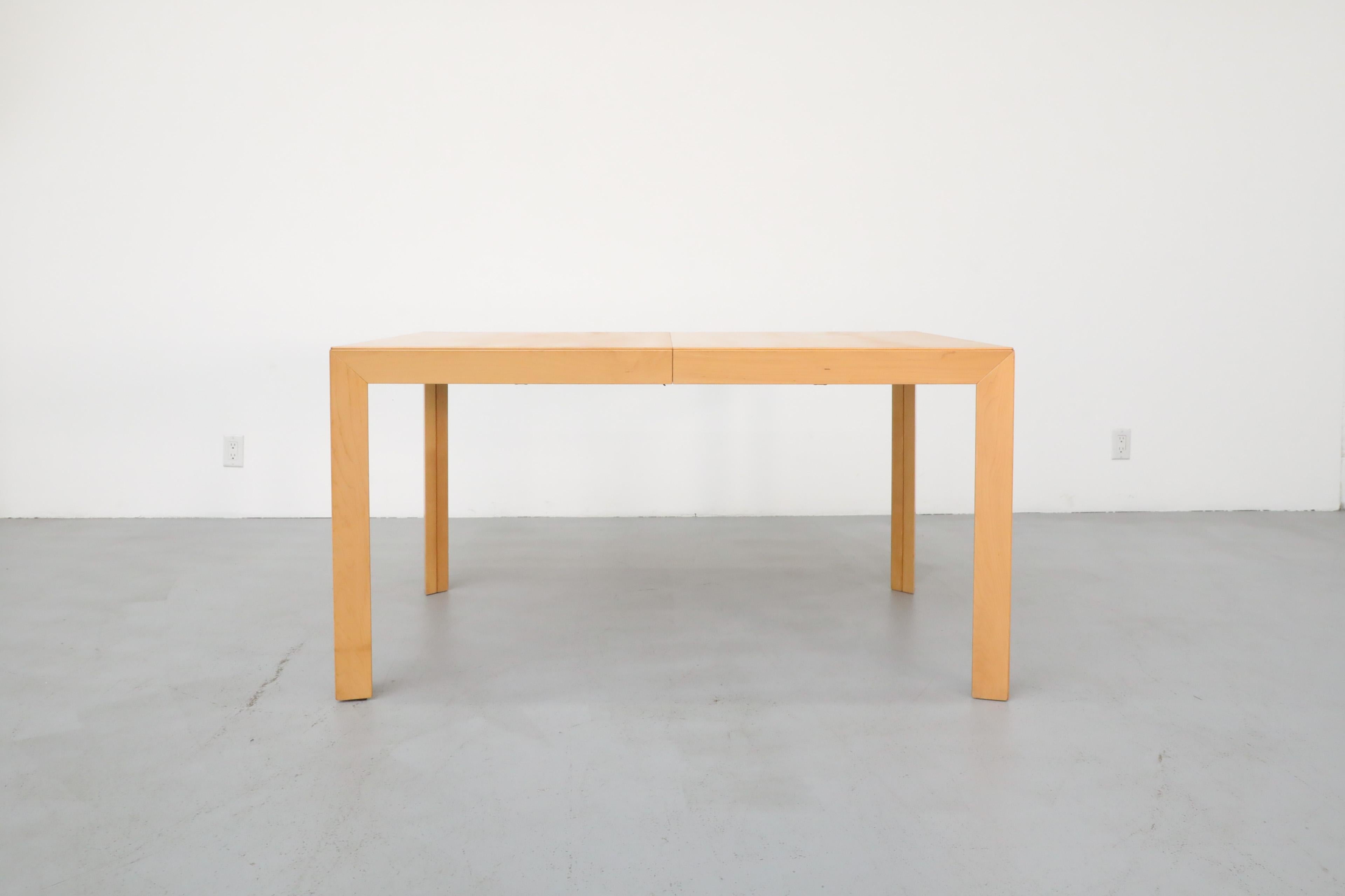 Mid-Century Maple Extendable Dining Table or Desk with Two Leaves In Good Condition In Los Angeles, CA