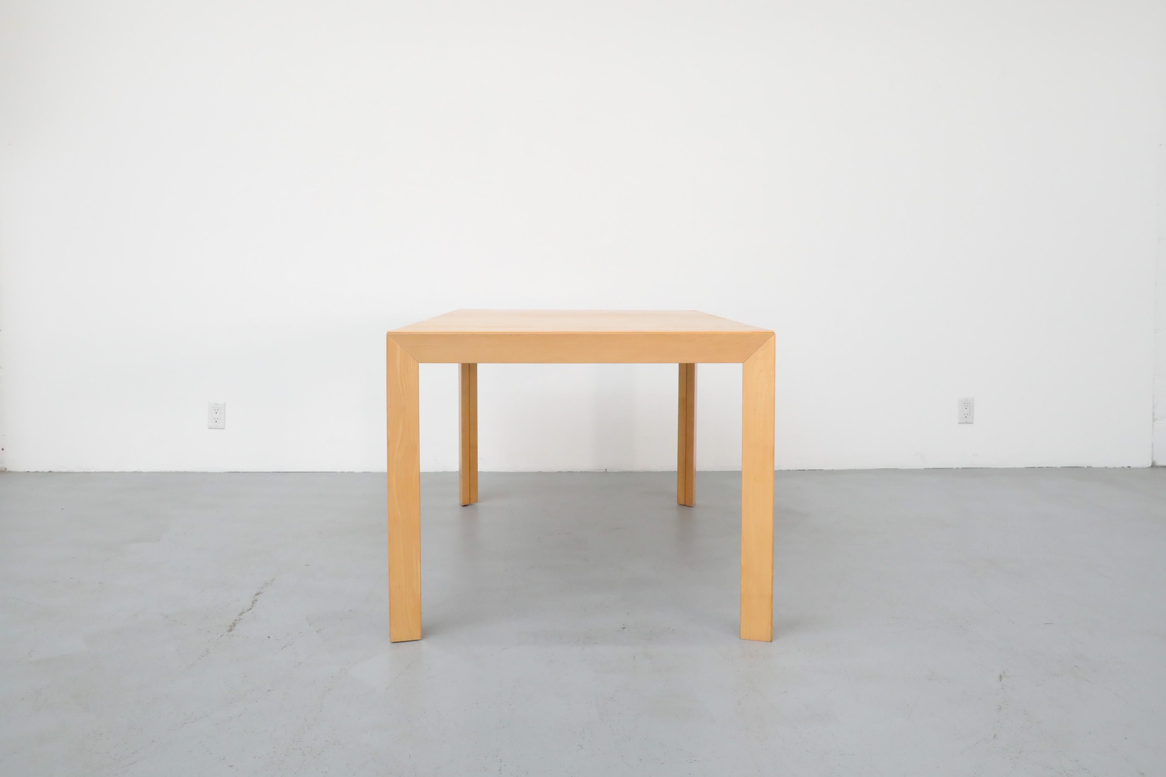 Mid-Century Maple Extendable Dining Table or Desk with Two Leaves 1