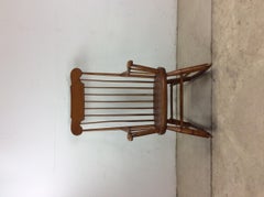 Mid Century Maple Rocking Chair with Spindle Back