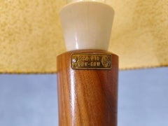 Mid Century Maple Table Lamp Tripod Base ULUV Style, 1960s