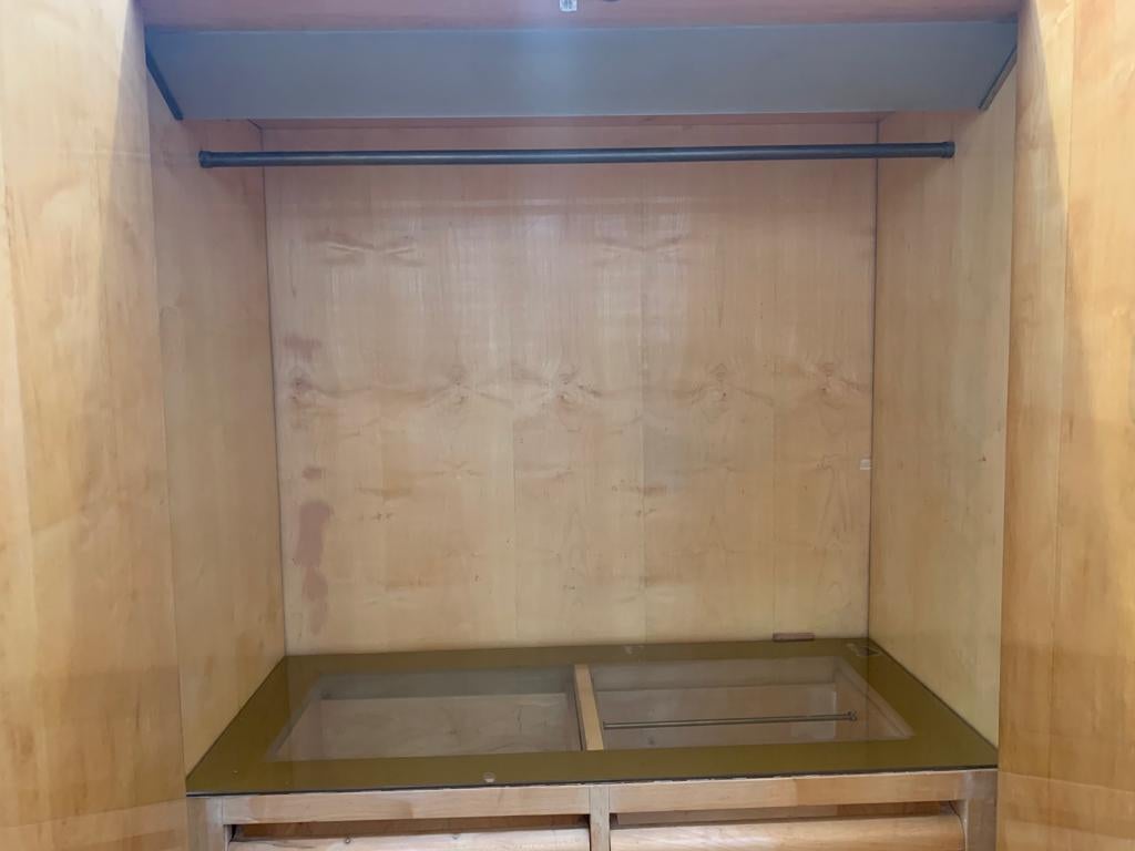 Midcentury Maple Wardrobe with Brass Tips For Sale 7