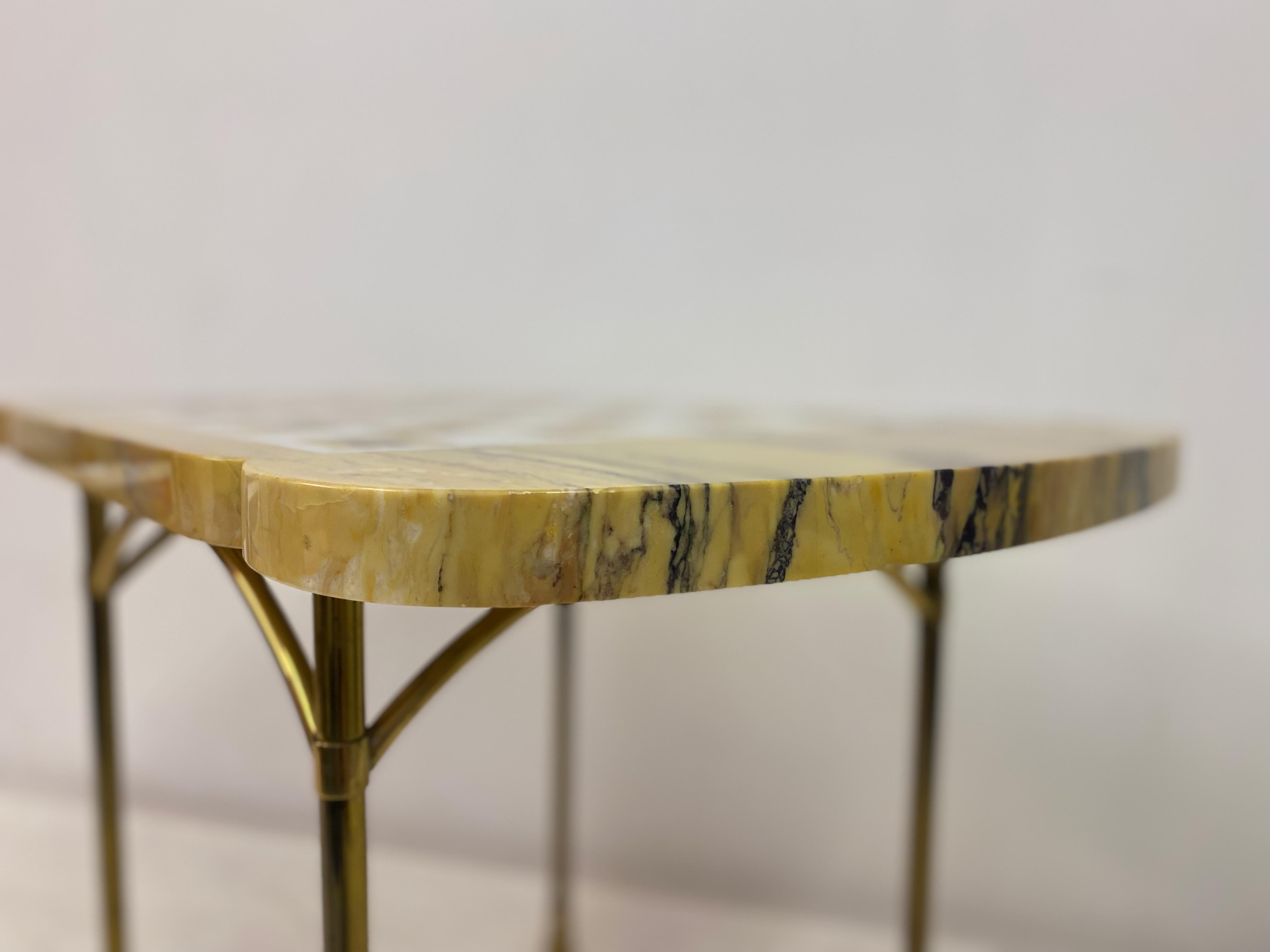 Mid Century Marble And Brass Chess Games Table For Sale 9