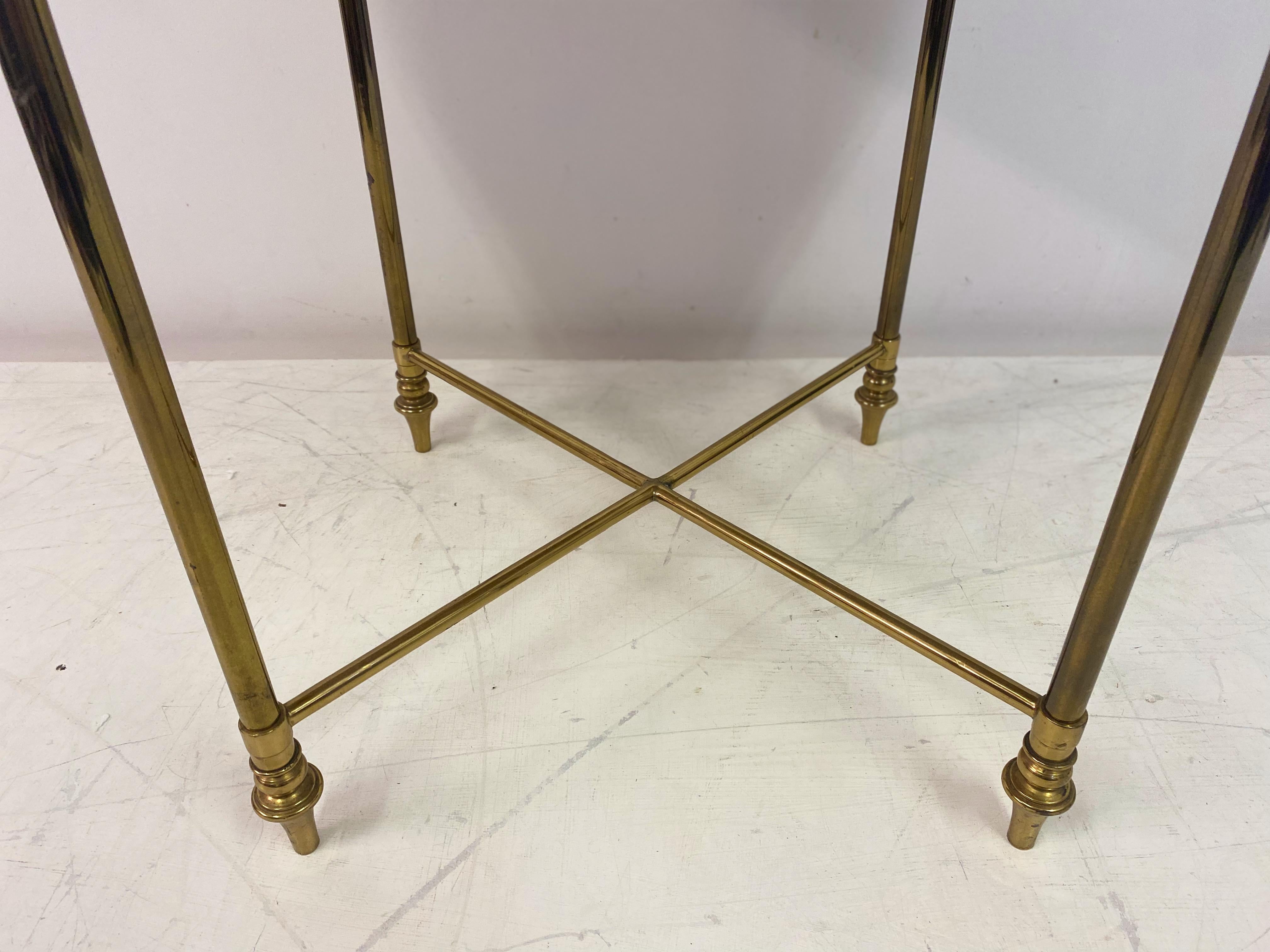 Mid Century Marble And Brass Chess Games Table For Sale 2