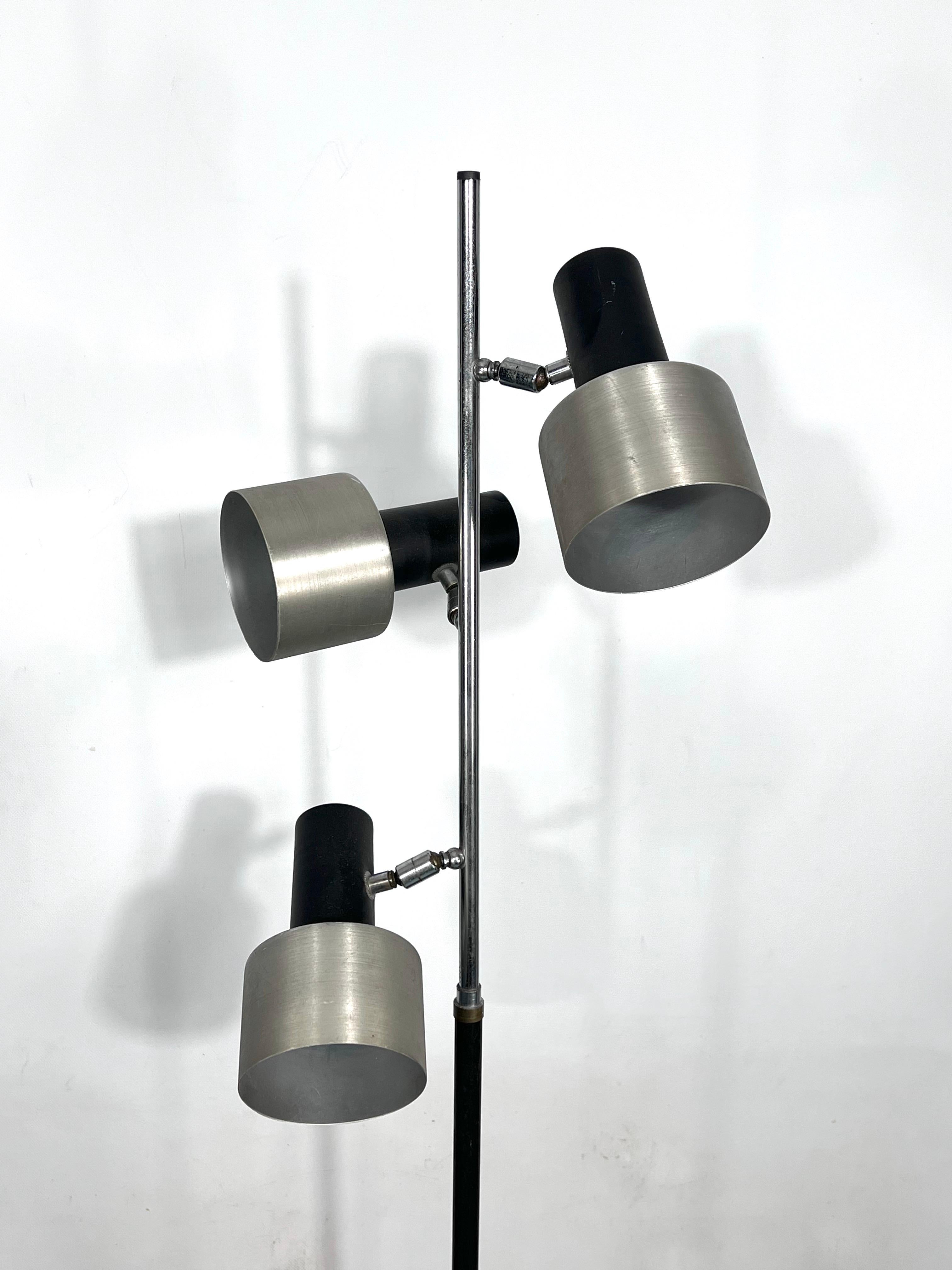 Italian Mid-Century Marble and Metal Three Arms Floor Lamp, Italy, 1960s For Sale