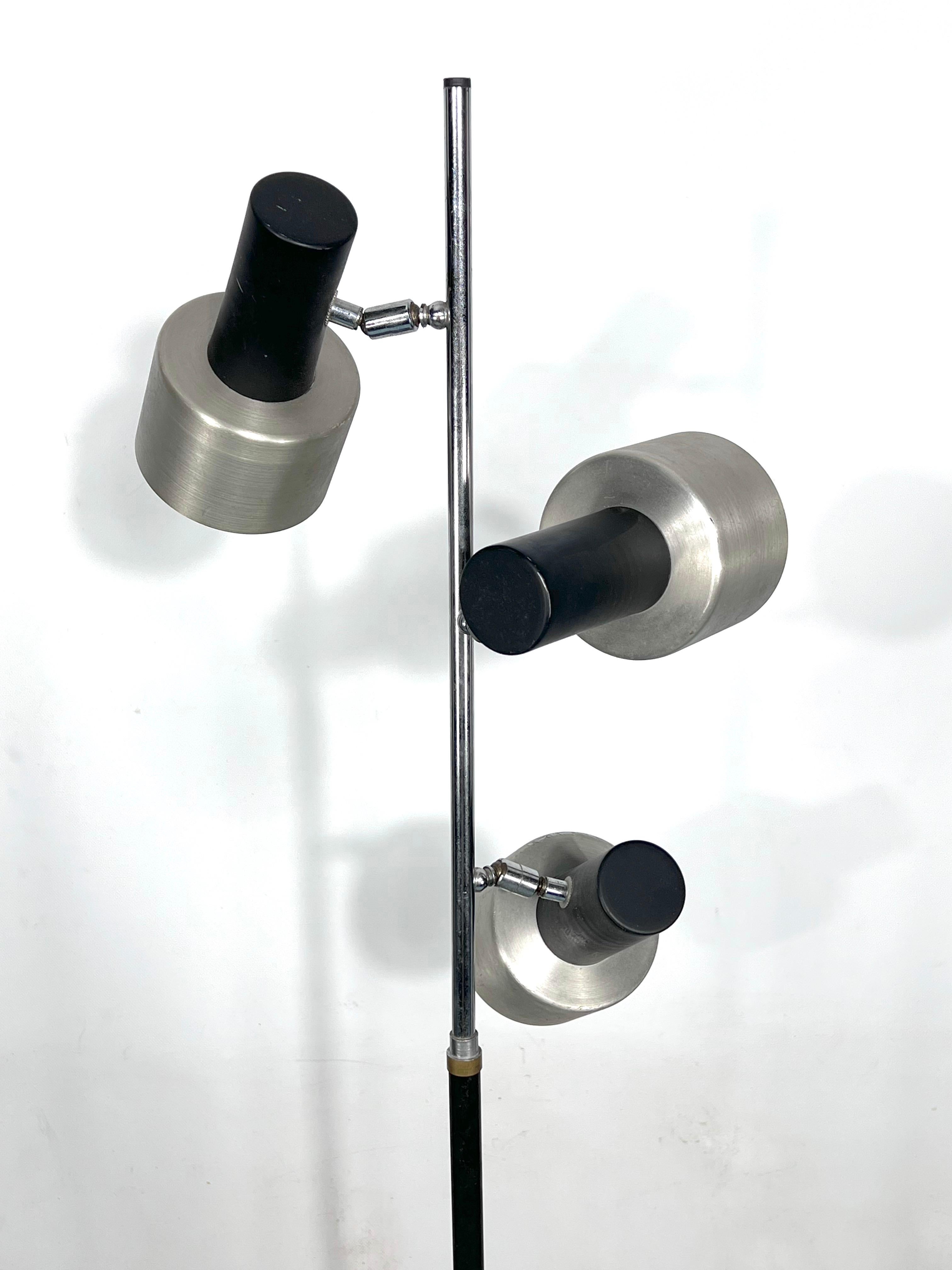 Mid-20th Century Mid-Century Marble and Metal Three Arms Floor Lamp, Italy, 1960s For Sale