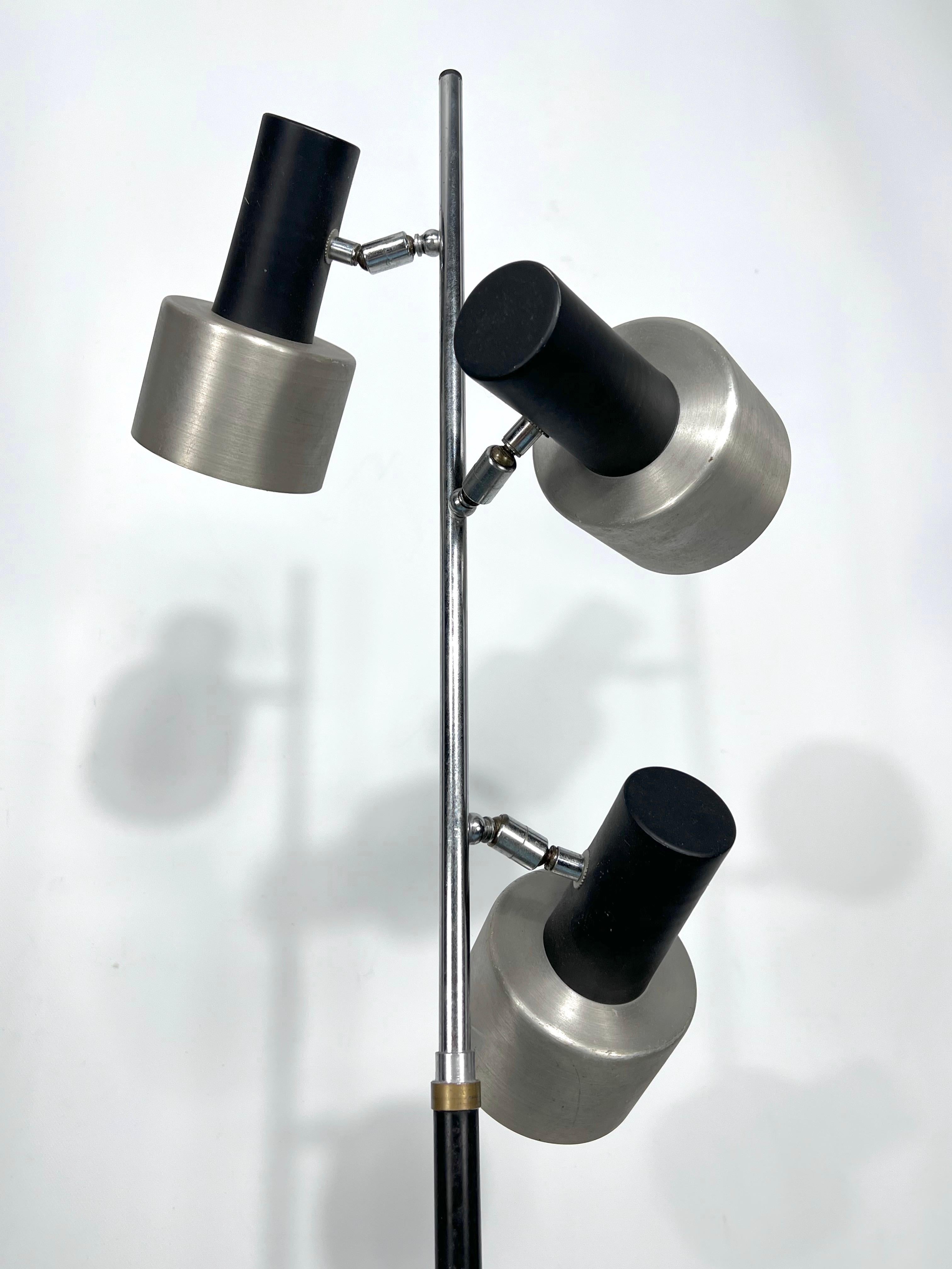 Mid-Century Marble and Metal Three Arms Floor Lamp, Italy, 1960s For Sale 3