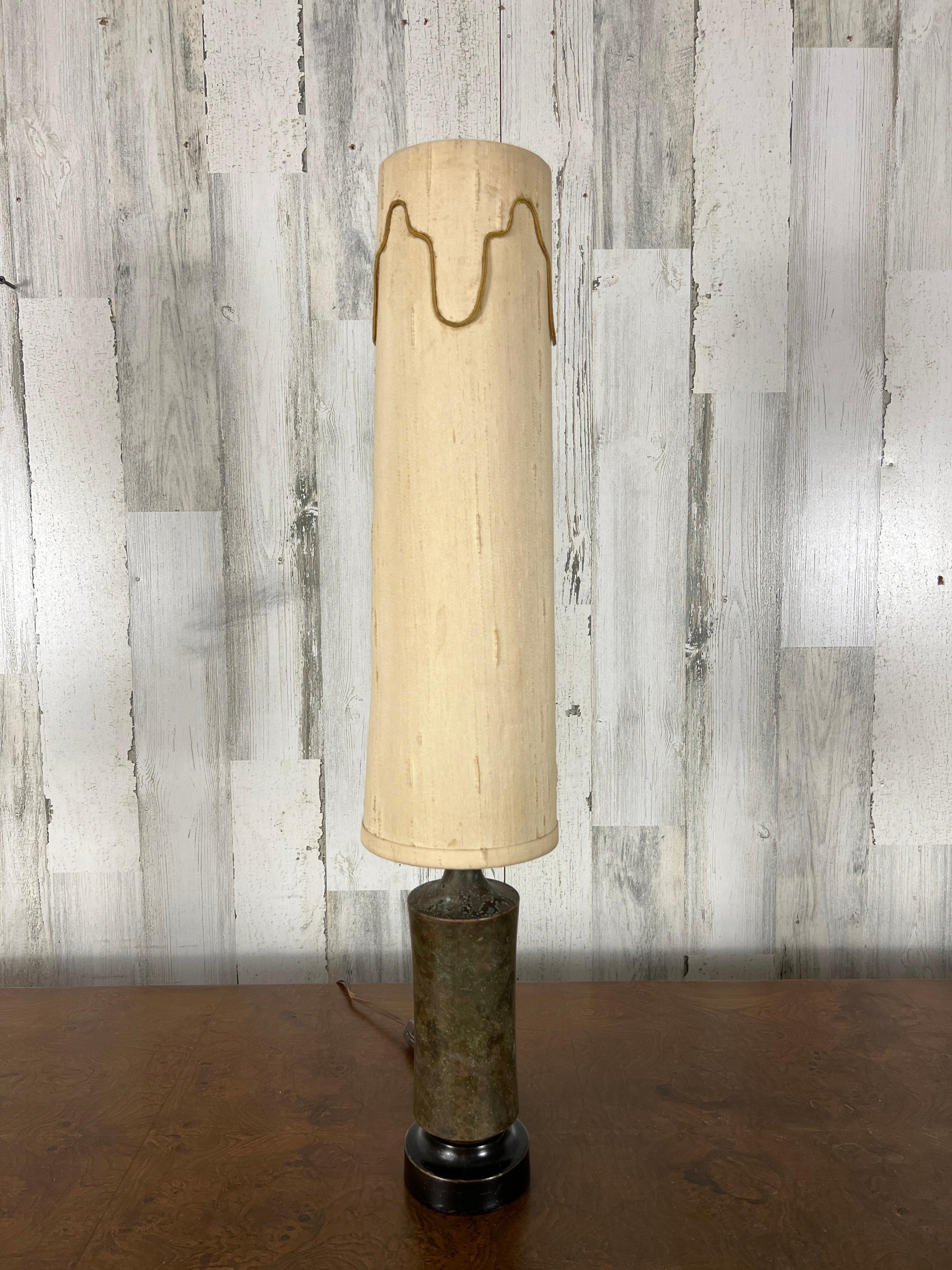 Mid-Century Marble and Wood Table Lamp For Sale 7