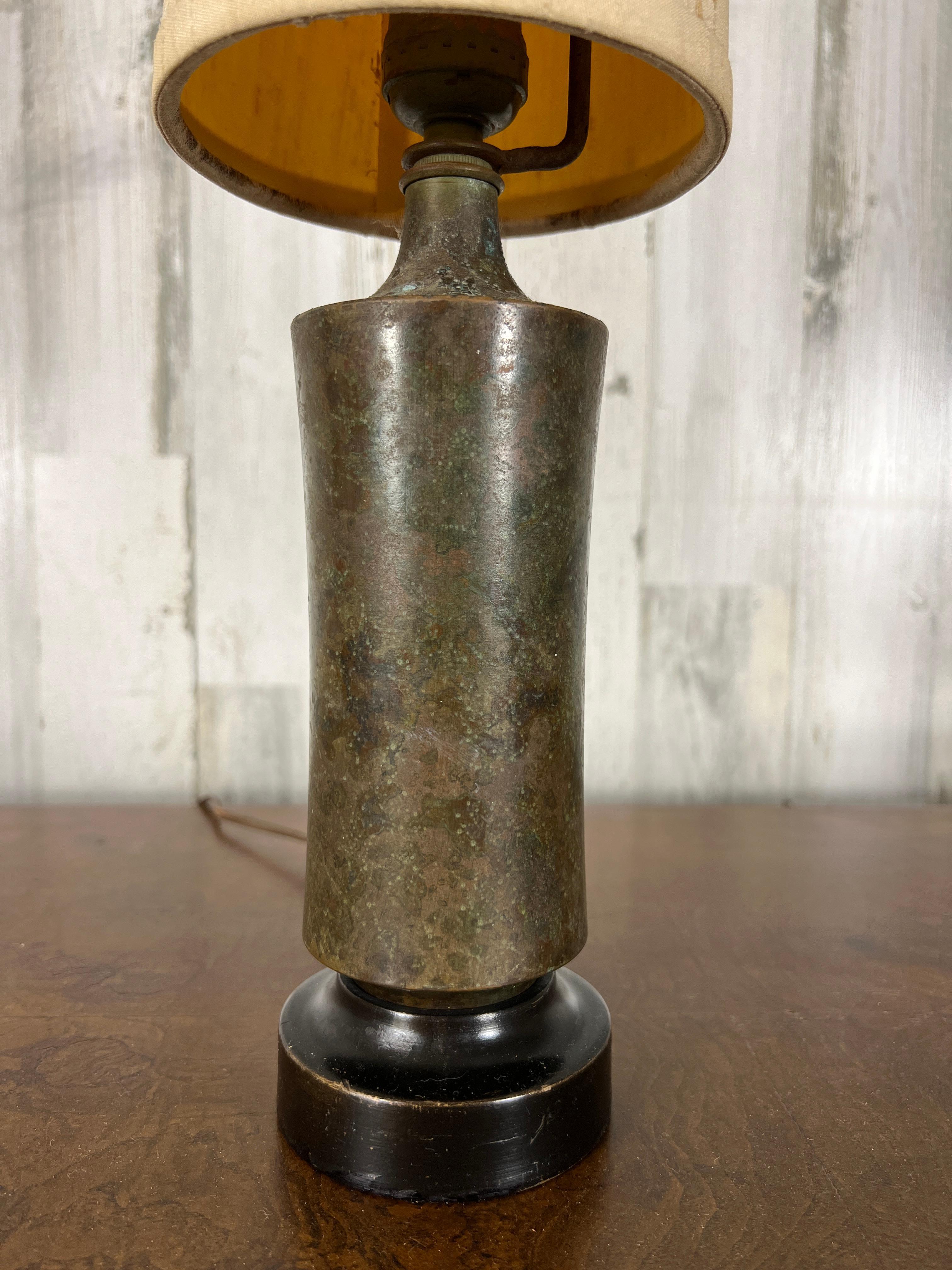 Mid-Century Marble and Wood Table Lamp For Sale 1