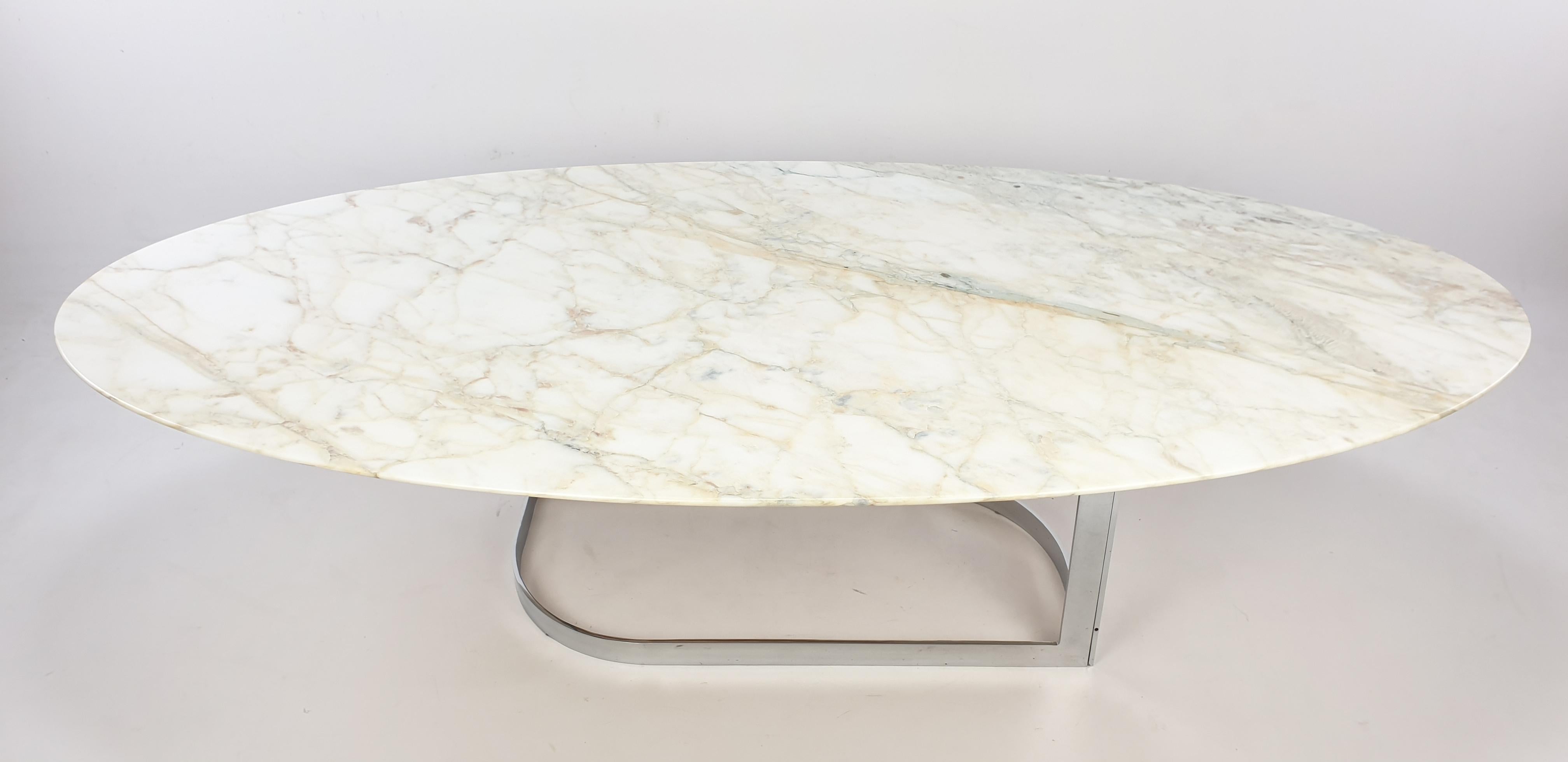 French Mid-Century Marble Coffee Table by Roche Bobois, 1970s