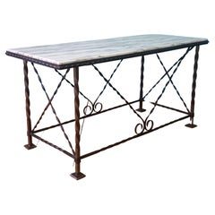 Mid Century Marble Coffee Table with Twisted Bronze Legs Mid Century Marble Coffee Table with Twisted Bronze Legs