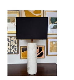 Mid-Century Marble Column Lamp