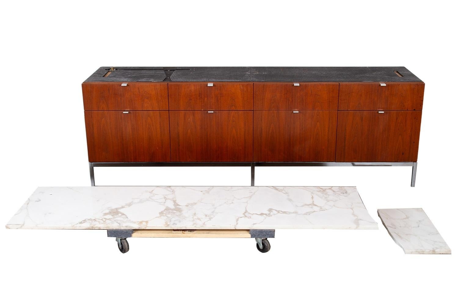 Archivador Credenza Ejecutivo Florence Knoll de Mármol de Mediados de Siglo 5