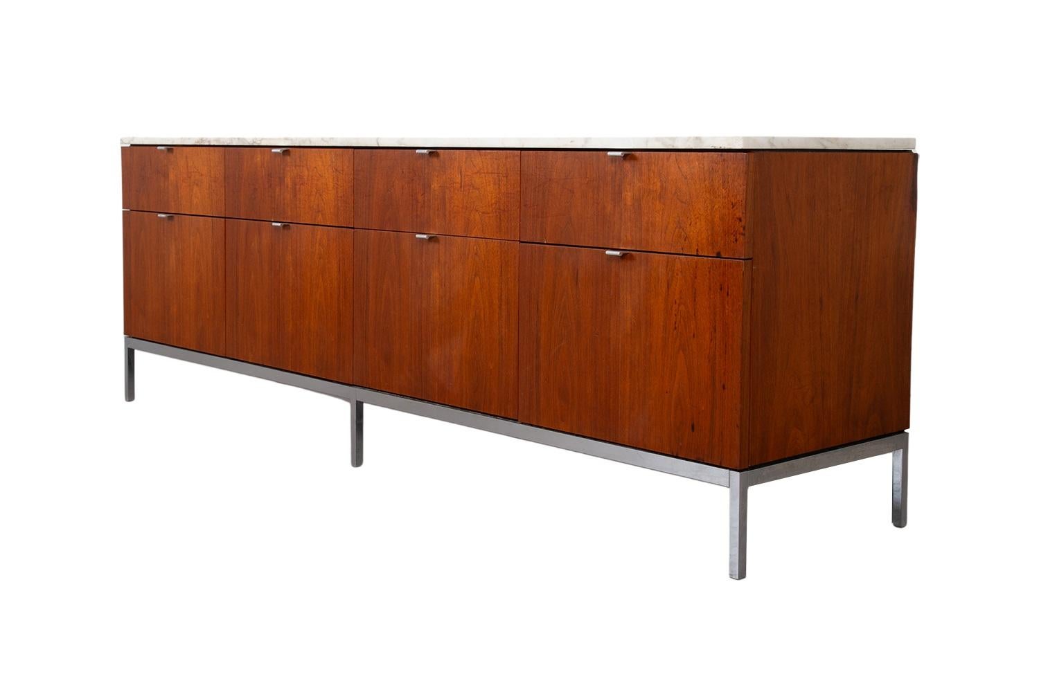 Archivador Credenza Ejecutivo Florence Knoll de Mármol de Mediados de Siglo en Bastante bueno Estado en Baltimore, MD
