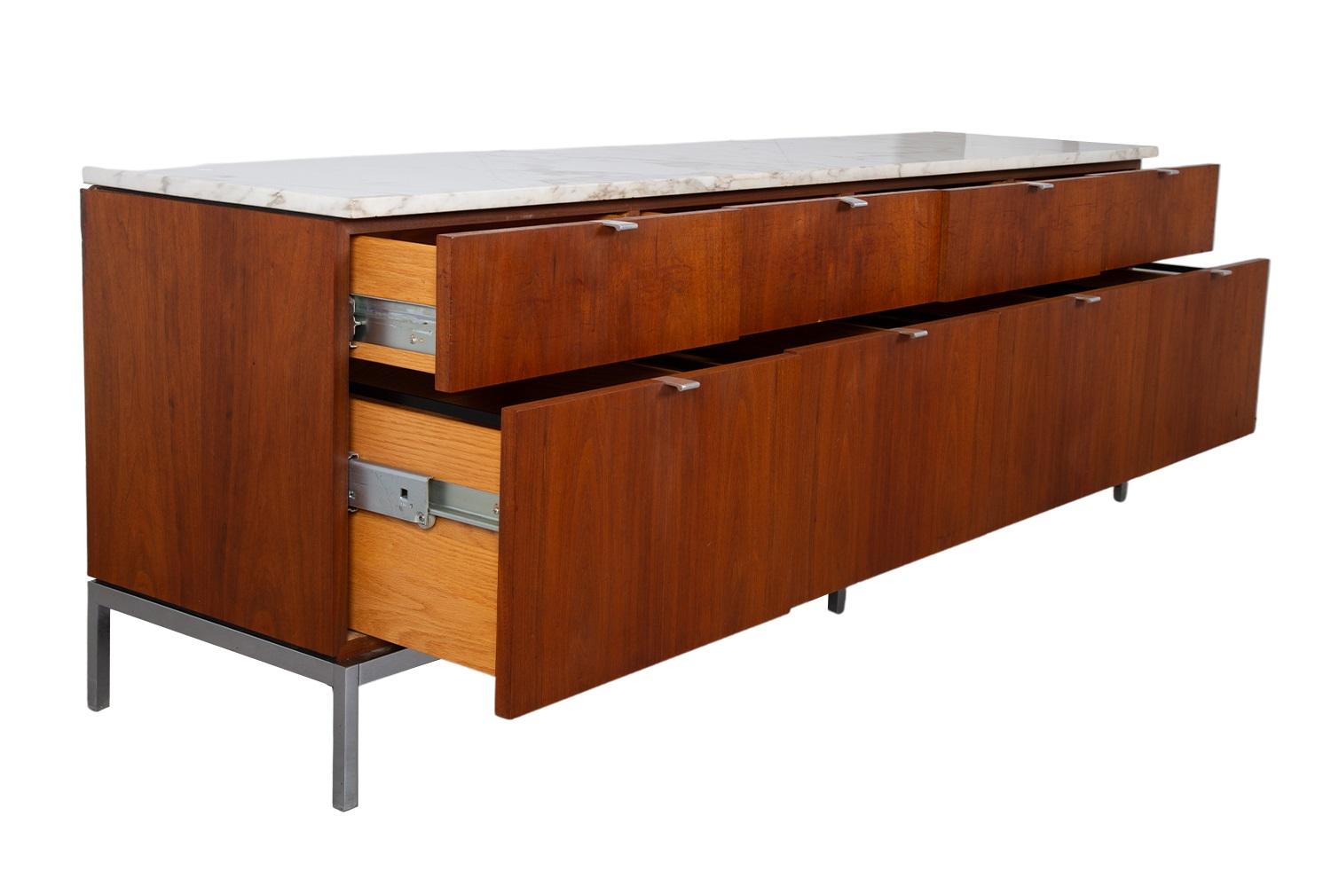 Archivador Credenza Ejecutivo Florence Knoll de Mármol de Mediados de Siglo 2