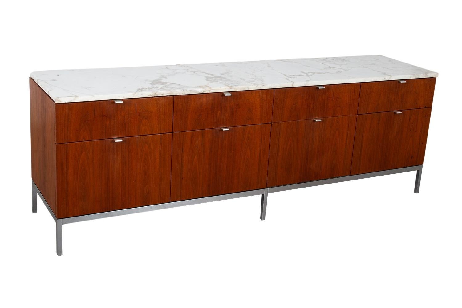 Archivador Credenza Ejecutivo Florence Knoll de Mármol de Mediados de Siglo 3