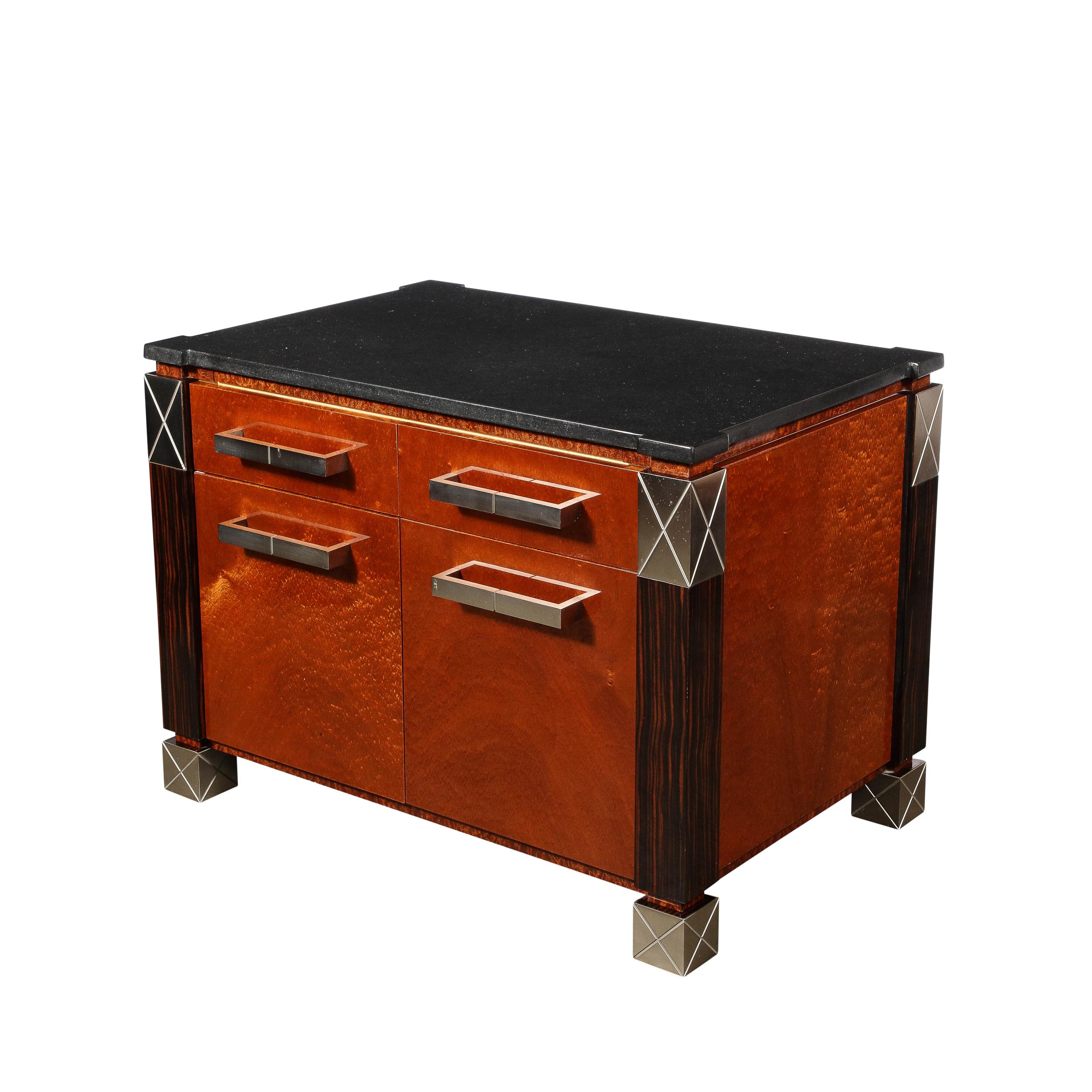 American Mid-Century Marble, Macassar  & Walnut End Tables / Nightstands  by Lorin Marsh For Sale