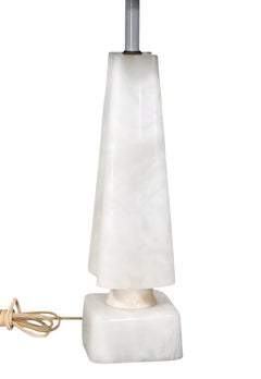 Mid Century Marble Obelisk Quatrefoil Form Table Lamp c 1950/60's