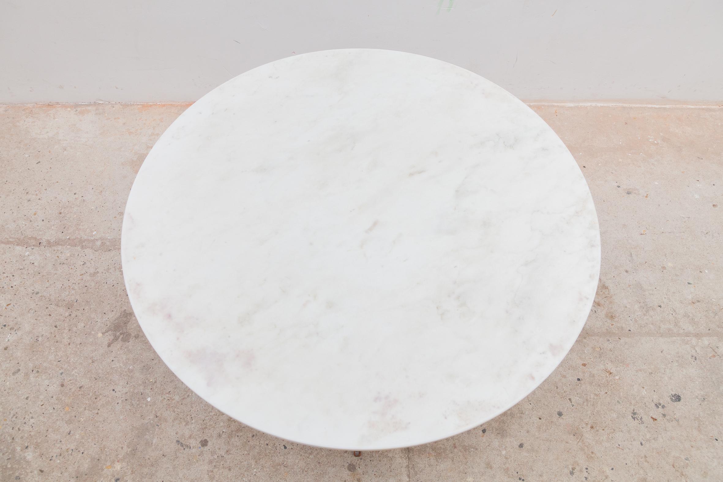 Mid-20th Century Mid-Century Marble Round Coffee Table, 1960s For Sale
