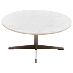 Table basse ronde en marbre du milieu du sicle, annes 1960