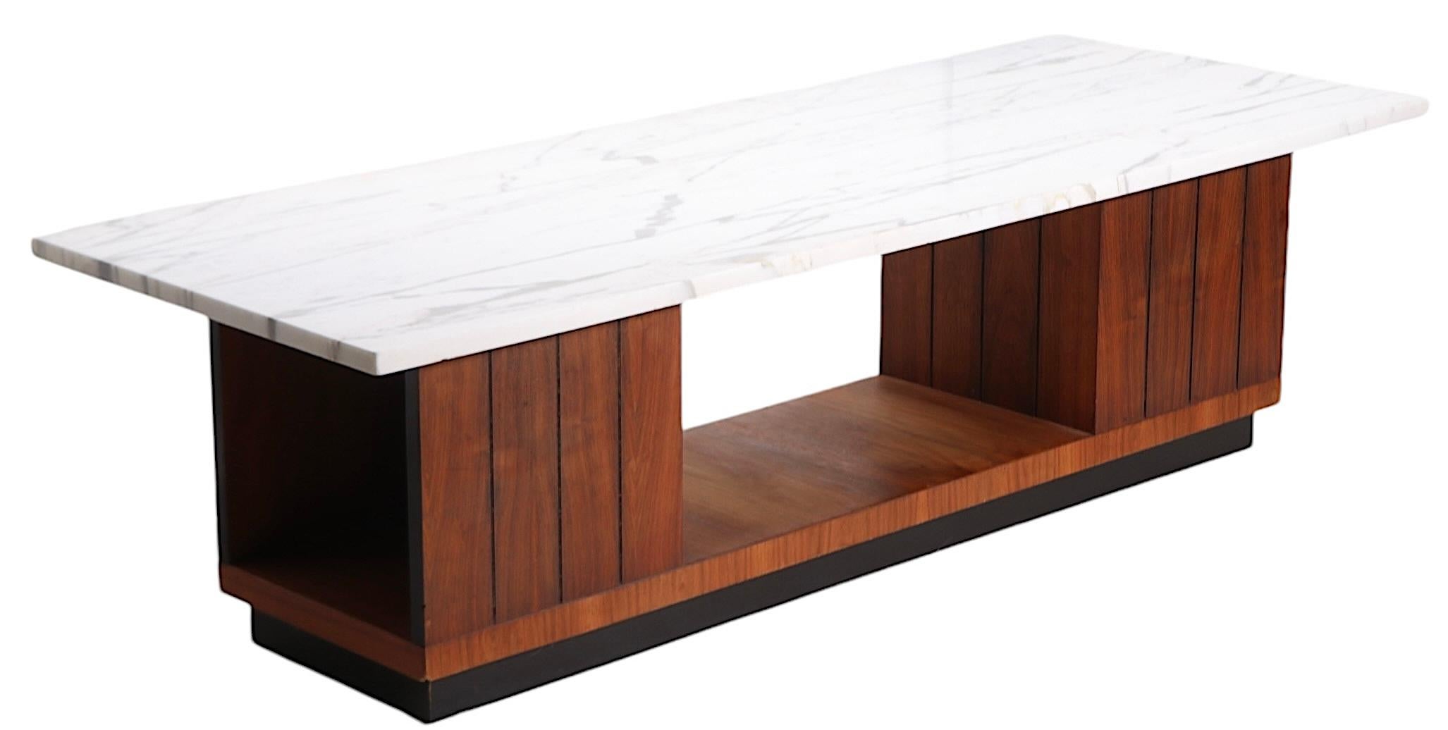 Mid Century Marble Top Coffee Table 7