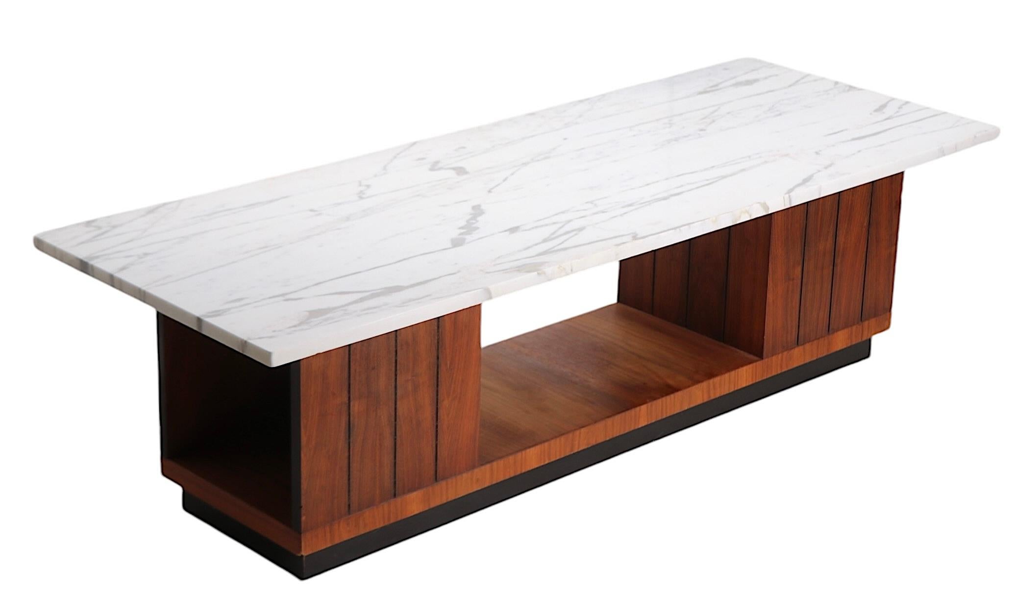 Mid Century Marble Top Coffee Table 8