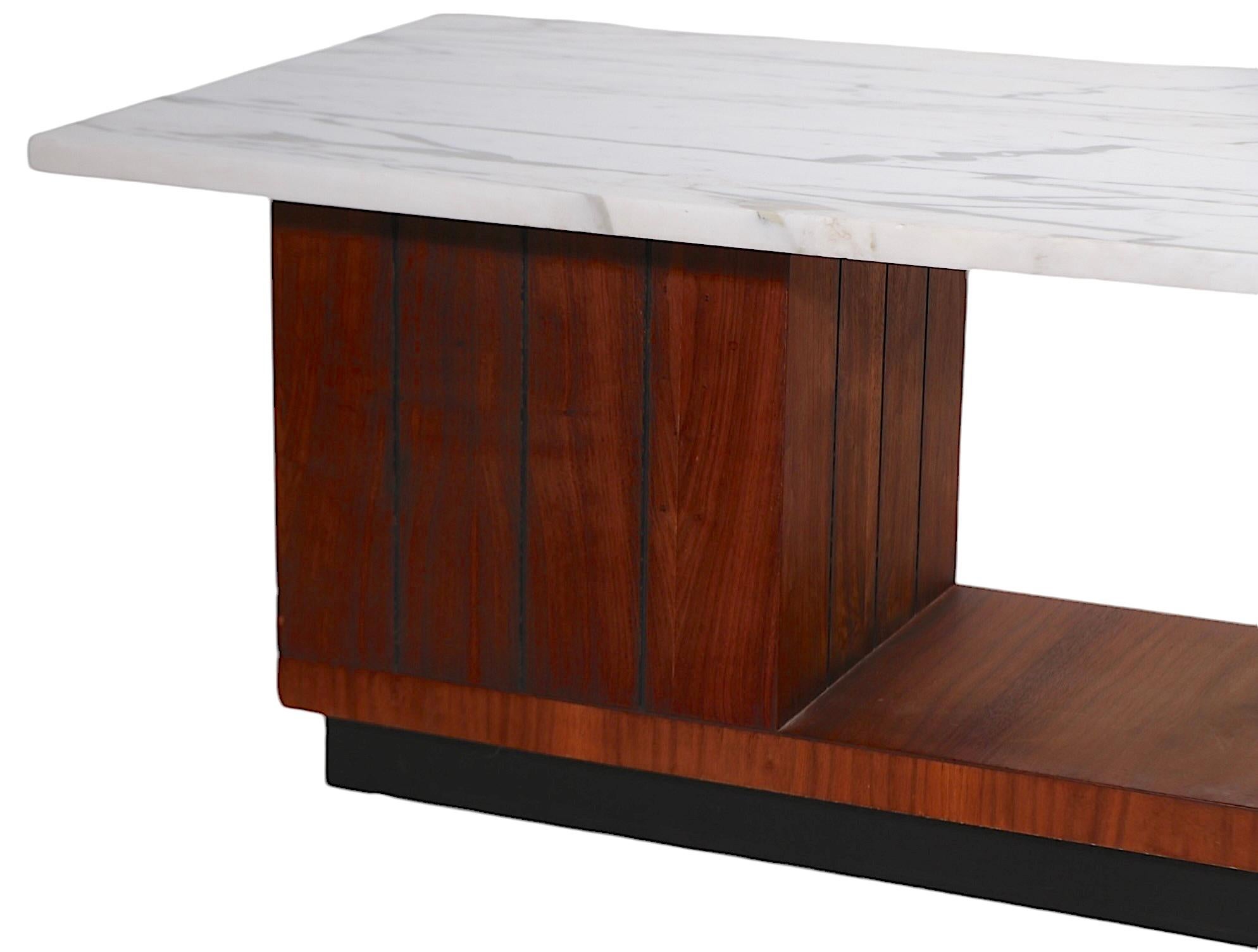 Mid-Century Modern Mid Century Marble Top Coffee Table