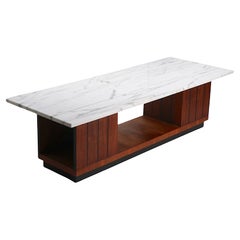 Mid Century Marble Top Coffee Table