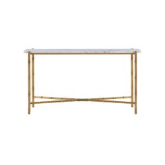 Mid Century Marble Top Console Table