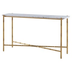 Mid Century Marble Top Console Table