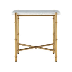 Mid Century Marble Top End Table