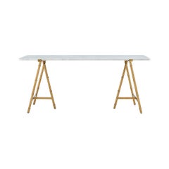 Mid Century Marble Top Writing Table