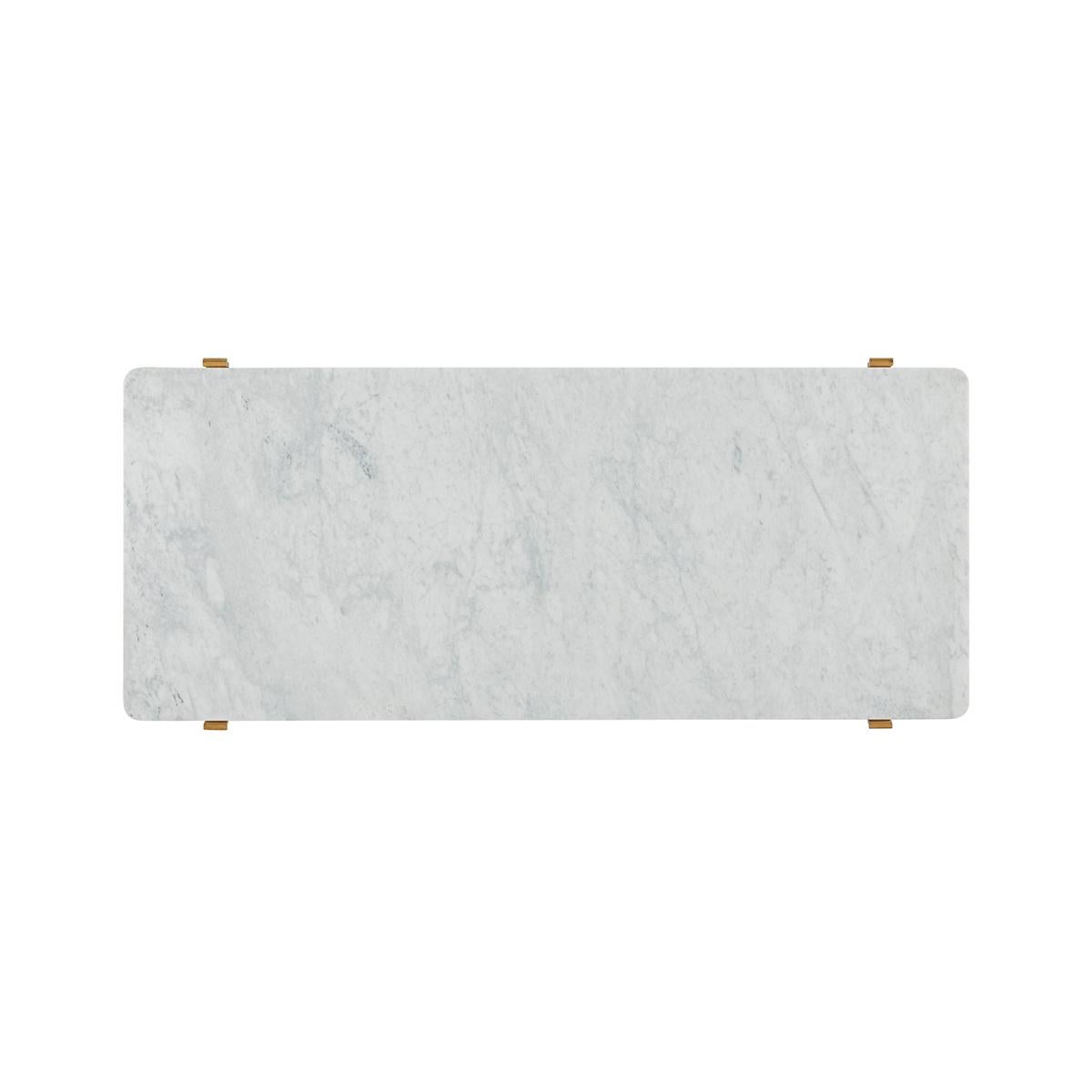 Contemporary Mid Century Marble Top Writing Table For Sale