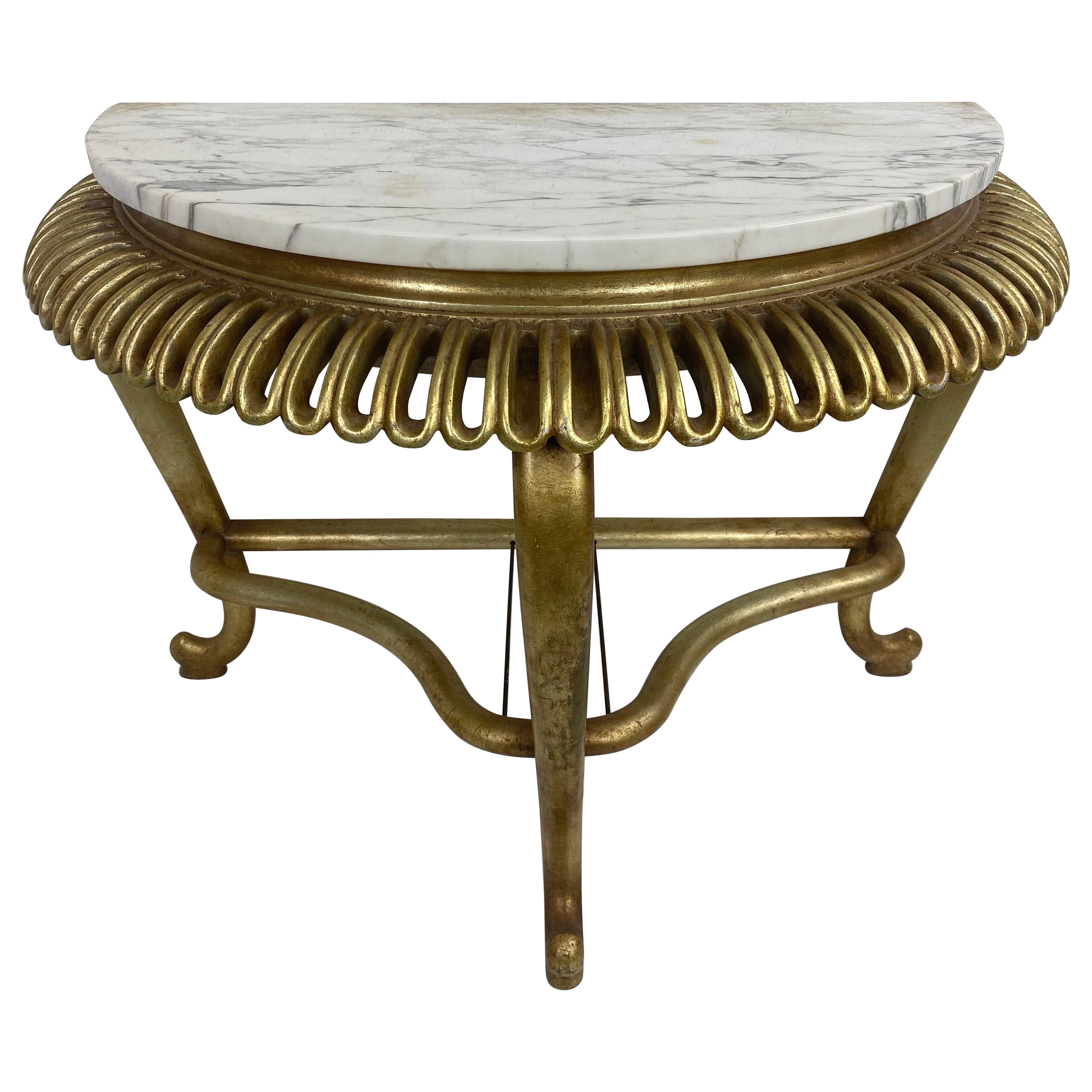 Marmorierte Hollywood-Regency-Konsole aus der Mitte des Jahrhunderts im Angebot