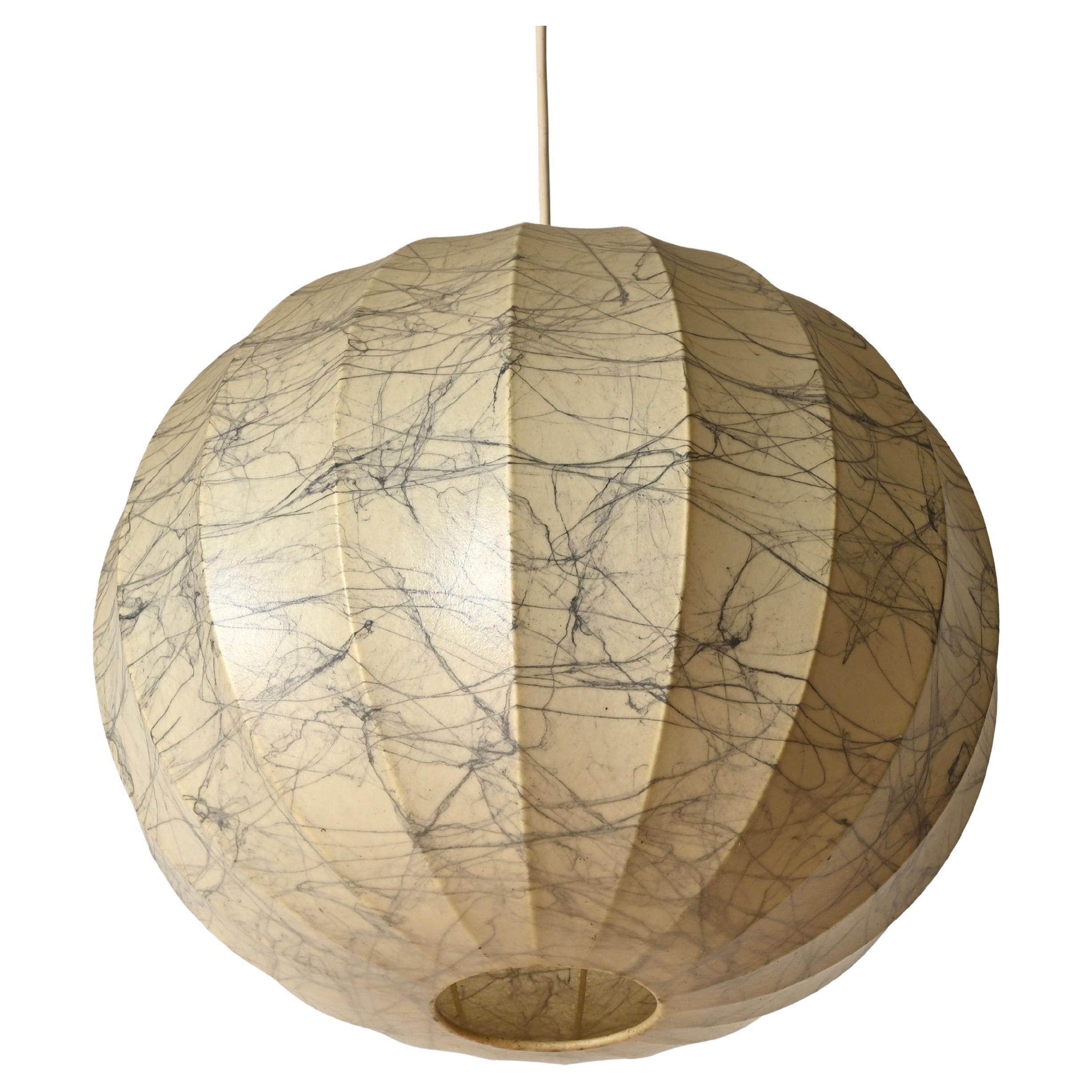 Mid-Century "Marbled" Beige Cocoon Pendant by Castiglioni, Italy 1960s in vendita
