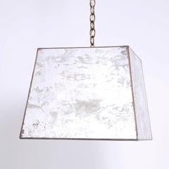 Midcentury Marbleized Mirror Pendant or Light Fixture
