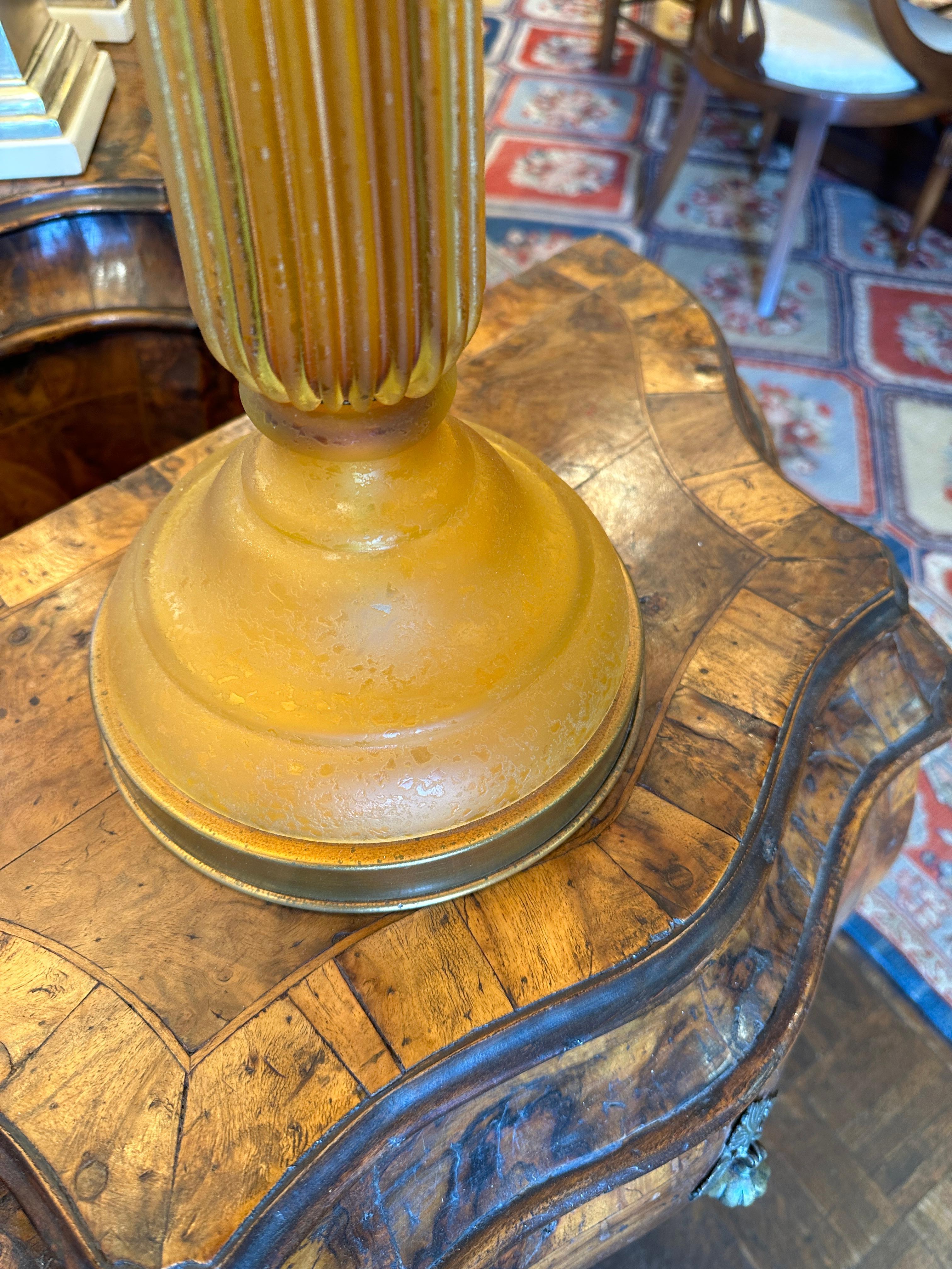 Art Nouveau Mid Century Art Deco Art Glass Table Lamp by Marbro For Sale