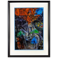Mid Century Marc Chagall 1977 Lithographie encadrée