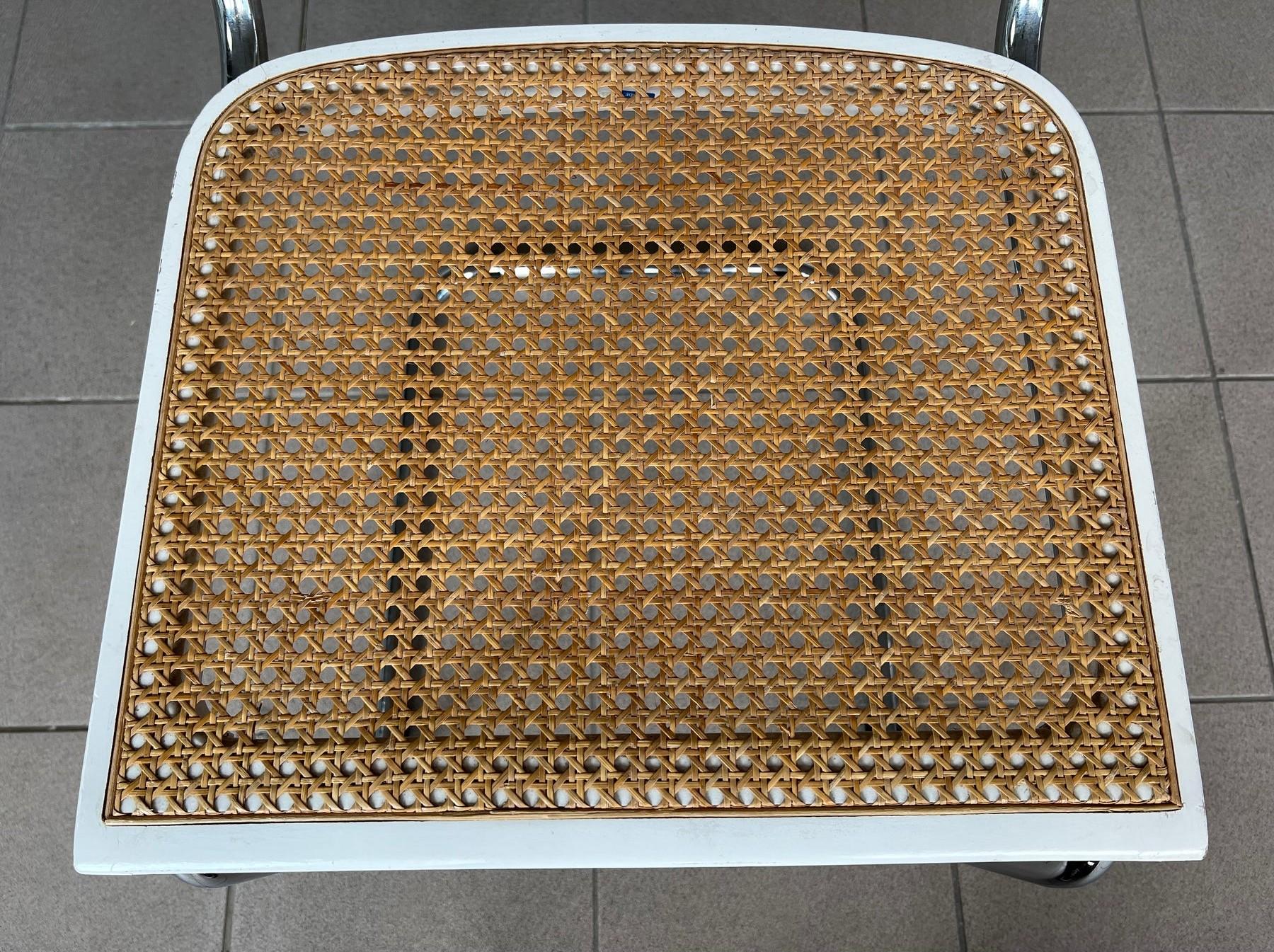Paire de chaises Cane Cantilver du milieu du siècle de Marcel Breuer en vente 3