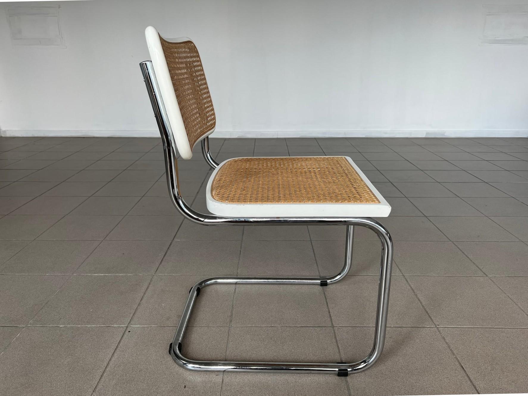 Paire de chaises Cane Cantilver du milieu du siècle de Marcel Breuer Bon état - En vente à Bridgeport, CT