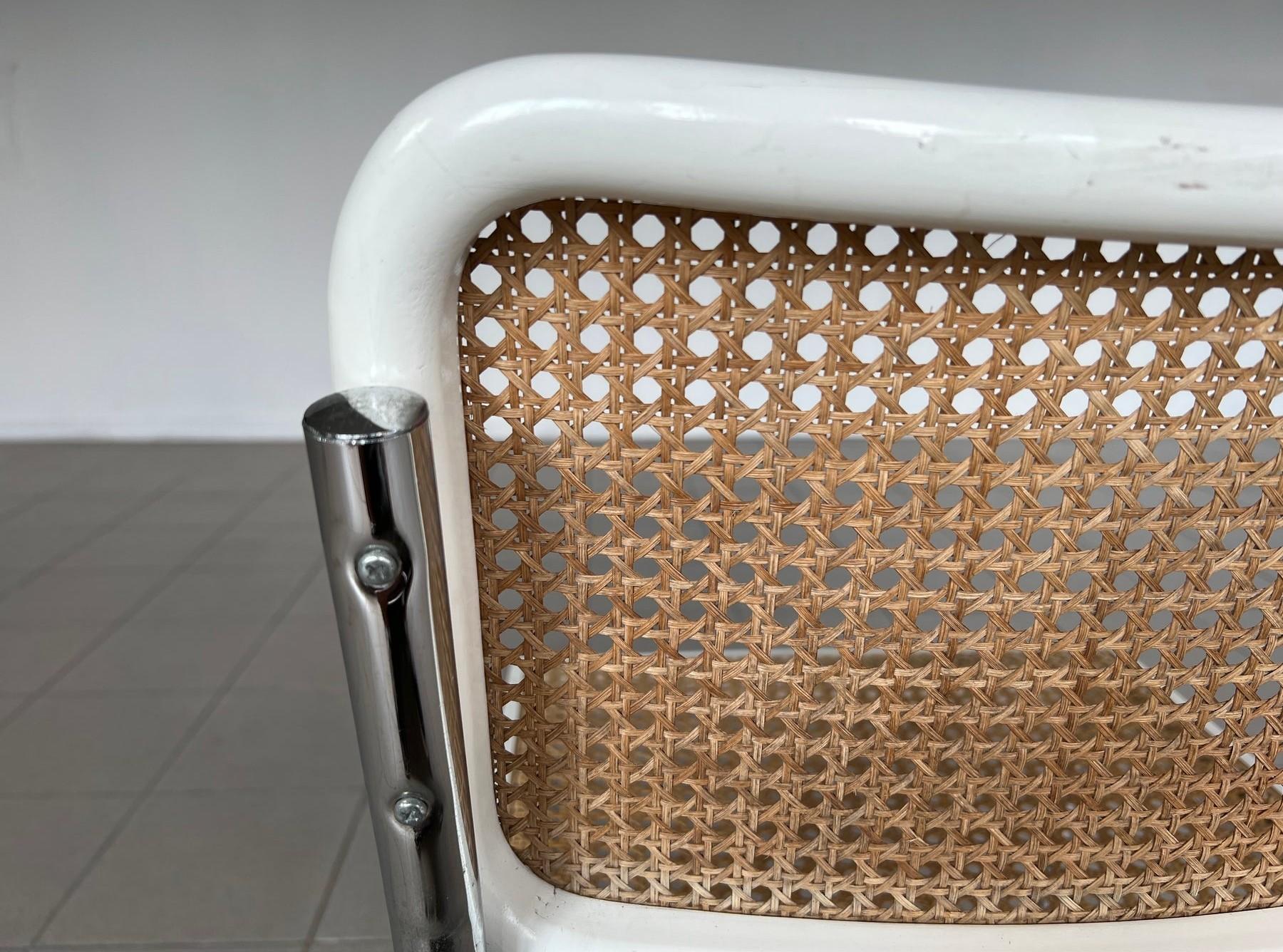 Paire de chaises Cane Cantilver du milieu du siècle de Marcel Breuer en vente 2