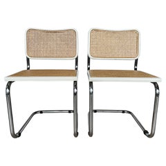 Mid-Century Marcel Breuer Cesca Cane Cantilver Chairs - a Pair