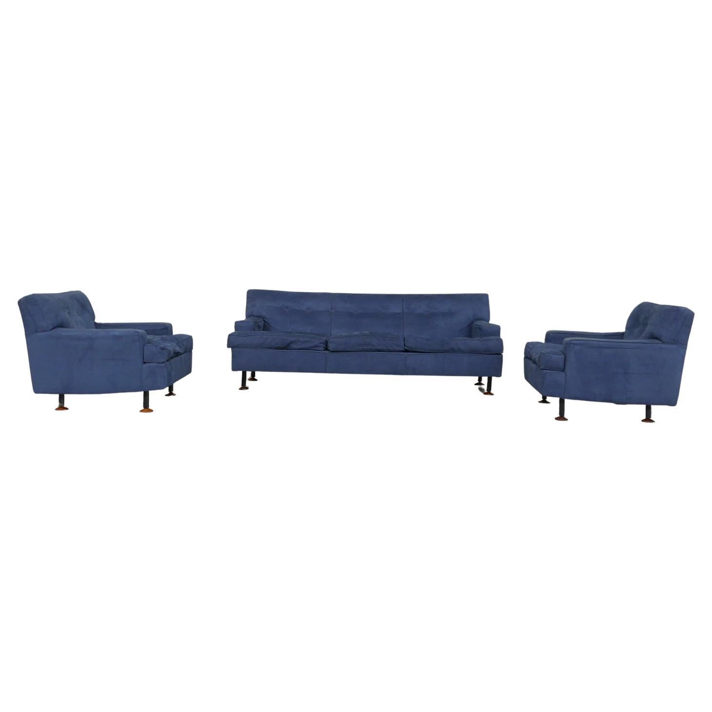 Mid-Century Marco Zanuso 'Square' Sofa and Armchairs Suite