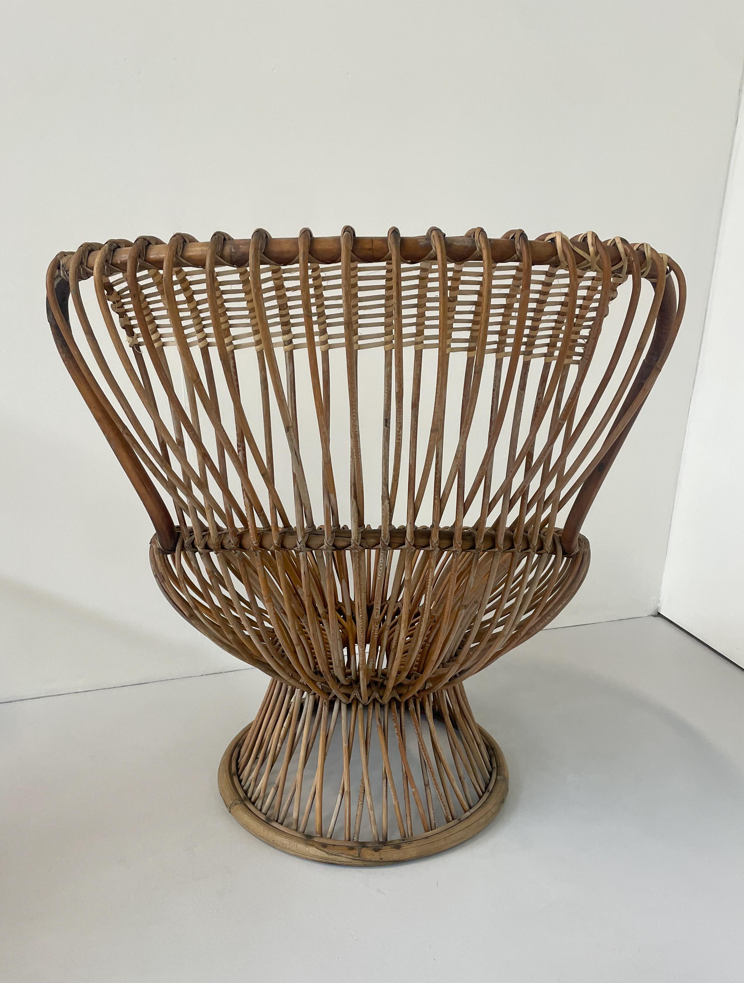 Mid-Century Margherita Rattan Chair by Franco Albini for Vittorio Bonacina In Good Condition In Brussels, BE