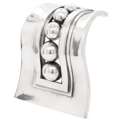 Mid-Century Margot de Taxco Mexican Modernist Sterling Silver Brooch