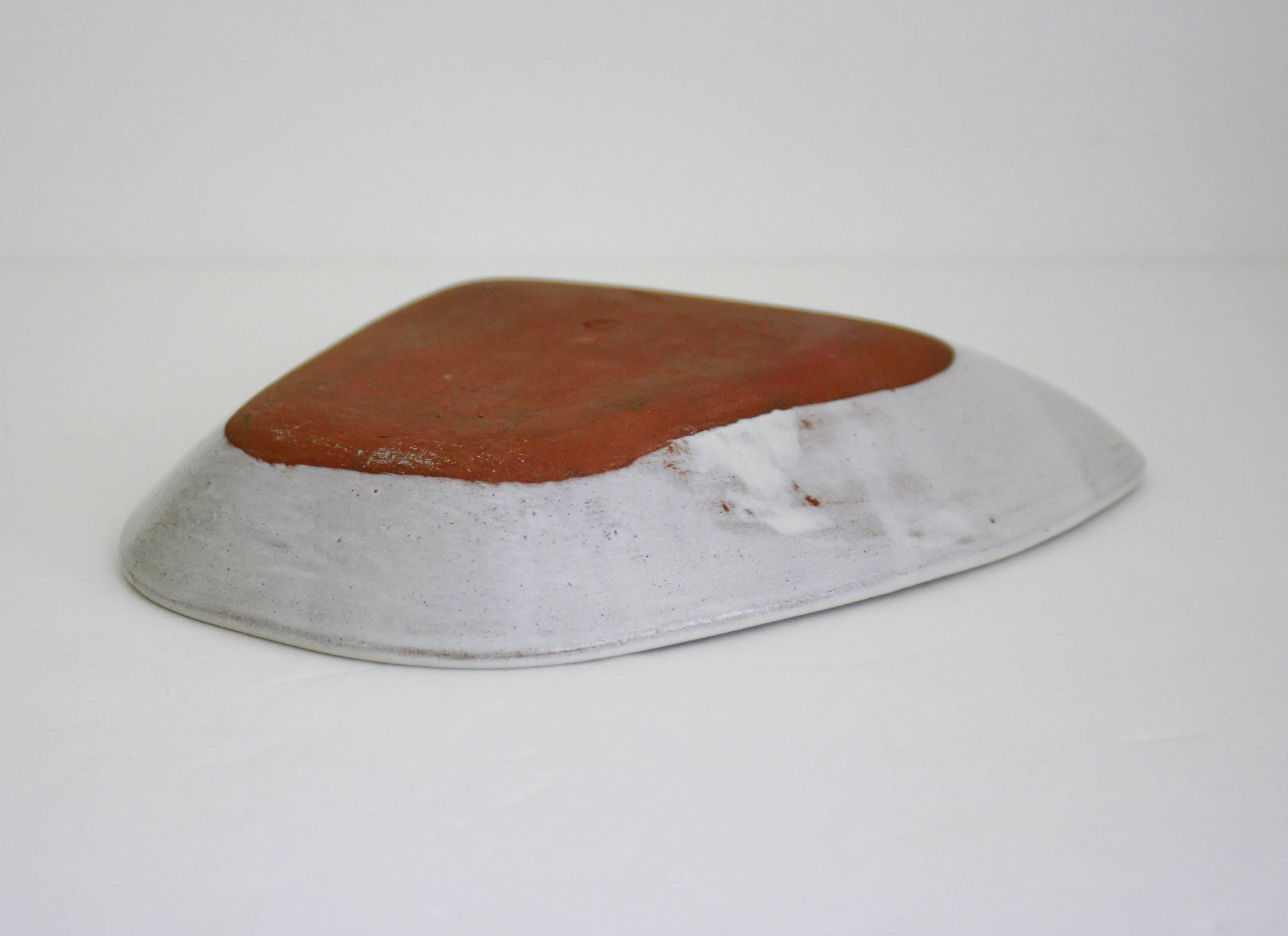 Midcentury Marianne de Trey Pottery Leaf Dish For Sale 1