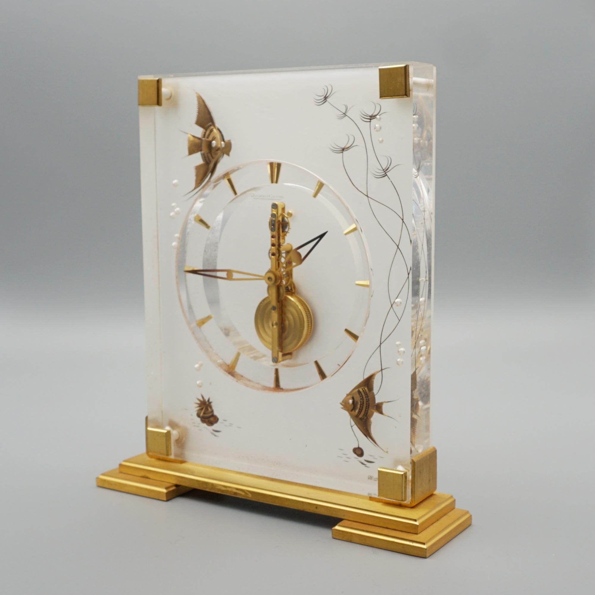 Mid-Century 'Marina' Mantel Clock by Jaeger LeCoultre 1