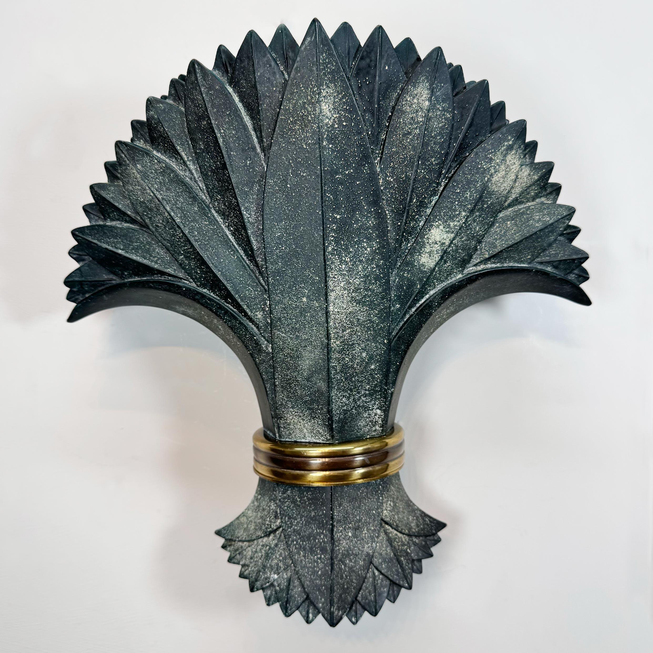 Fait main Chandelier à feuilles Marin SA d'Espagne du milieu du siècle en vente