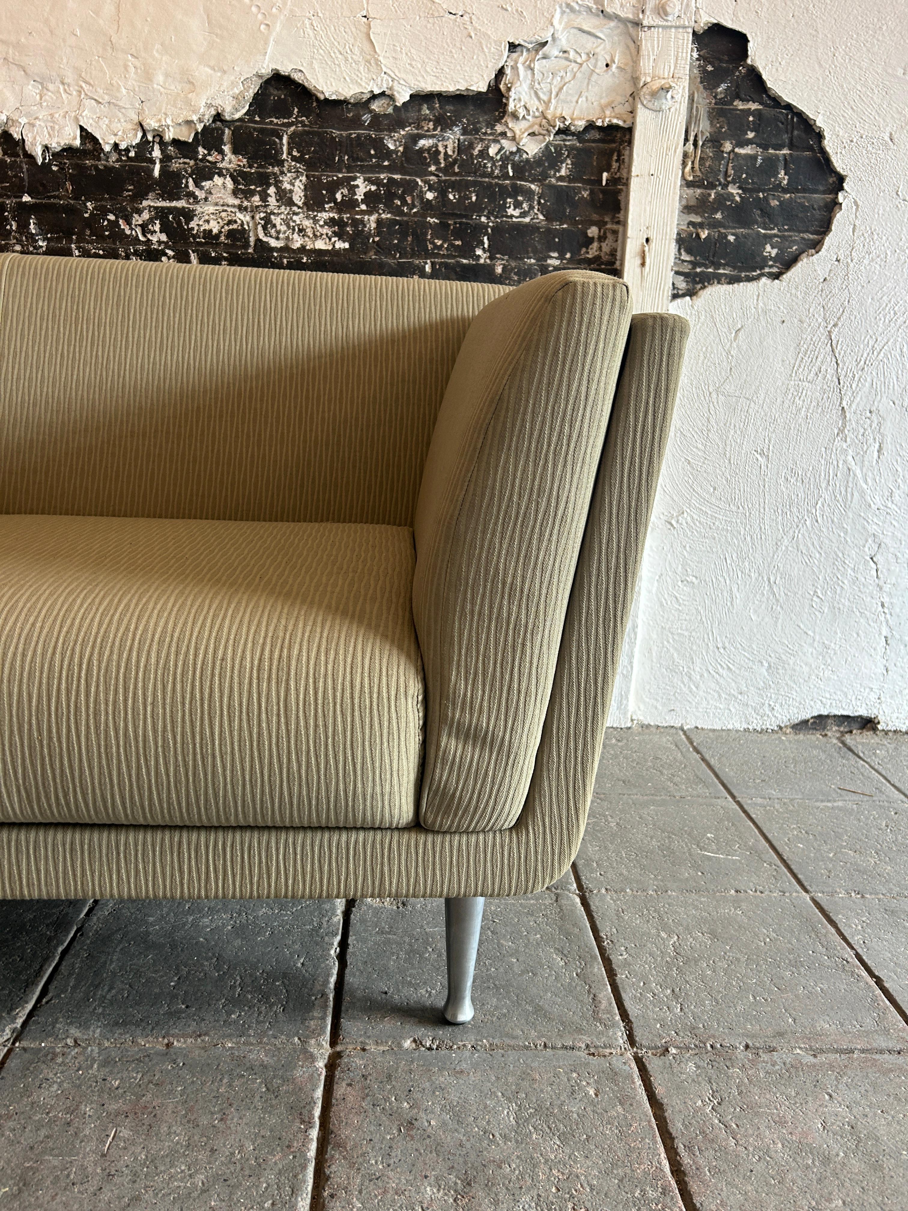 Modern Mid Century Mark Goetz Three Seat Sofa for Herman Miller Sage Green For Sale